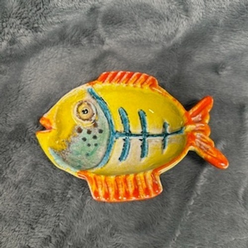 Made in Italy Ceramic Fish Trinket Dish‎ Decorative Plate Colorful